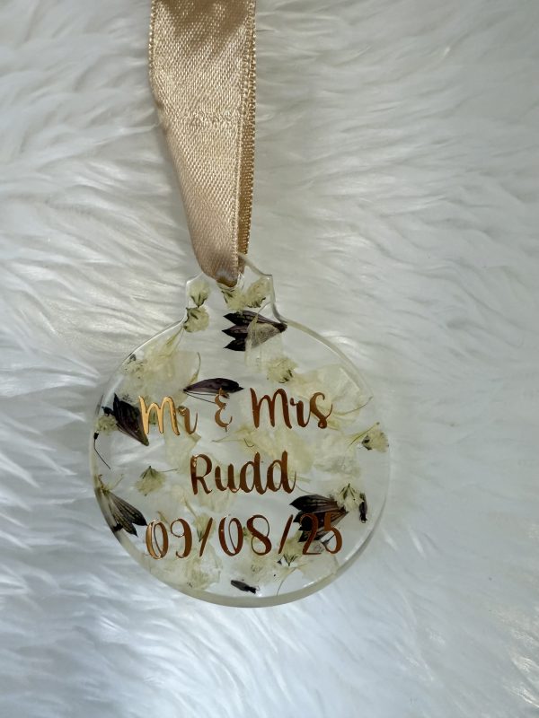 Flower disc bauble with flowers - Image 4